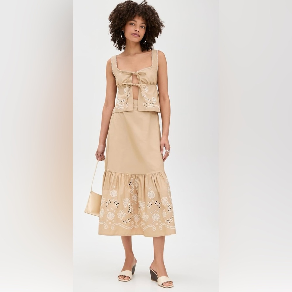 Cottage core Beige and white Moon River Set NWT
